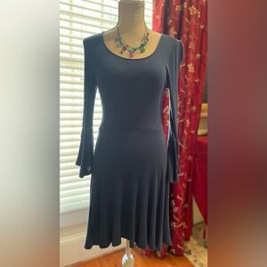 VGC Flounce Bell Sleeved Ribbed Dress Fit & Flare. Extra Small. Blue.💙🦋
